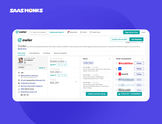 Owler competitor analysis tool review