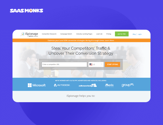iSpionage - Competitor Analysis Tools Review