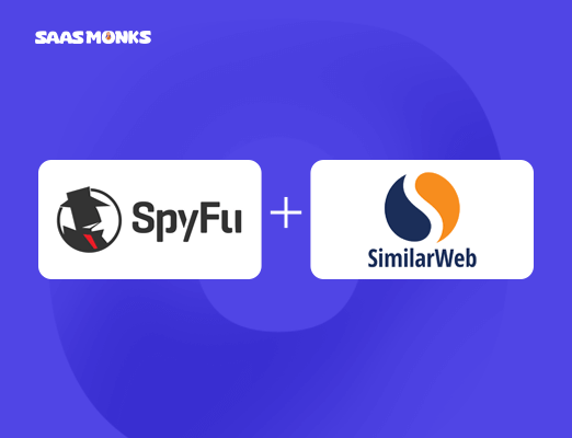 Logos of SpyFu and SimilarWeb side by side, top tools for SEO competitor analysis and traffic insights.