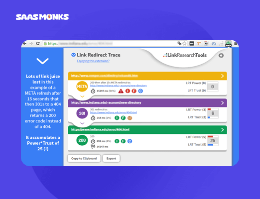 Link Redirect Trace - SEO Chrome Plugin