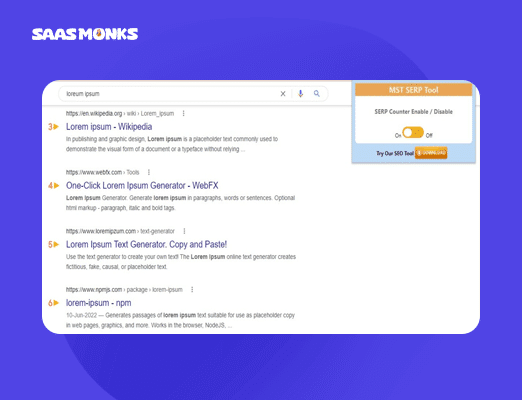 MST SERP Counter Extension